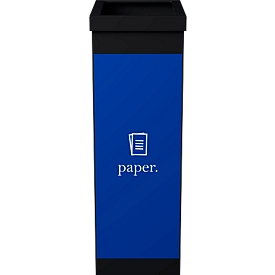 Wertstoffsammler Paperflow, Volumen 60 l, für Papier, erweiterbar, L 363 x B 263 x H 760 mm, Polystyrol, blau-schwarz
