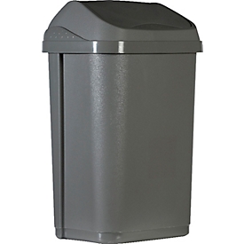 Wertstoffsammler Probbax, Volumen 25 l, mit abnehmbarem Schwingdeckel, ohne Inneneimer/Griff, 335 x B 255 x H 535 mm, Recycling-Polypropylen, schwarz