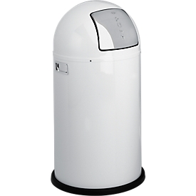 WESCO afvalverzamelaar Pushboy, 50 liter, Ø 390 x H 755 mm, wit