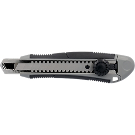 Westcott Cutter Professional, 18 mm blade, with locking screw, gray/black, plastic housing with metal guide, incl. 2 spare blades