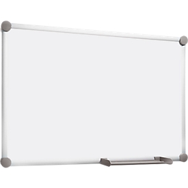 Whiteboard 2000 MAULpro, white plastic coated, frame platinum gray, 600 x 450 mm