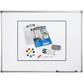 Whiteboard-Komplettset MAULpro Whiteboard 2000, B 900 x H 600 mm + Whiteboard Zubehör Set 3