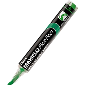 Whiteboard marker Pentel Maxiflo Flex-Feel, ronde punt met variabele lijndikte, geïntegreerd pompsysteem, schrijfkleur groen, 12 st.