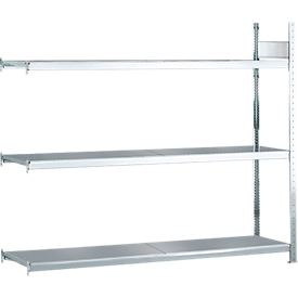 Wide span racking add-on racking WS2000 - H2000 x W1500 x D400 mm, 3 levels, steel