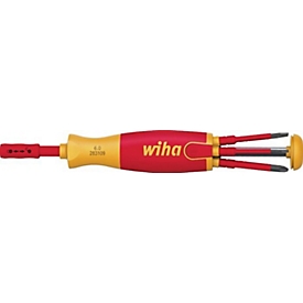 WIHA VDE magazijnbithouder 38613, 6-delig, sleuf/PH/PZD, SoftFinish®, CV-staal, IEC 60900, geïsoleerd