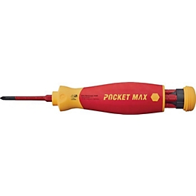 WIHA VDE-Magazin-Bithalter 45296, 4-teilig, Schlitz/PH/PZD, IEC 60900 zertifiziert, drehbare Kappe