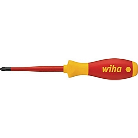 WIHA VDE-Schraubendreher 3241 slimFix, PZD 1, Klingenlänge 80 mm, Chrom-Vanadium-Molybdän-Stahl, isoliert nach IEC 60900