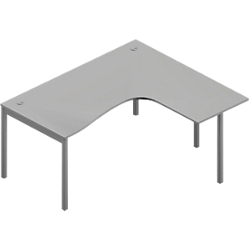 Winkelschreibtisch ARLON-OFFICE, B 1600 x T 1200 x H 730 mm, lichtgrau