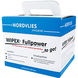 WIPEX cleaning cloths Fullpower, lint-free, extremely tear resistant, dispenser box