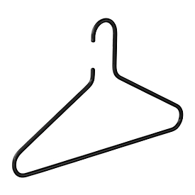 Wire coat hanger Rudolf Weber KG Ageless, tubular steel, ø 8 mm, round ends, black, 4 pieces