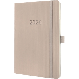 Wochenkalender Sigel Conceptum 2026 C2630, A5, 192 Seiten, 1 Jahr, 2 Seiten für je 1 Woche, PEFC®-Papier/Kunststoff, taupe