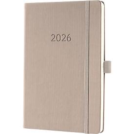 Wochenkalender Sigel Conceptum 2026 C2660, A5, 192 Seiten, 1 Jahr, 2 Seiten für je 1 Woche, PEFC®-Papier/Kunststoff, taupe