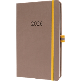Wochenkalender Sigel Linescape 2026 DE L2605, A5, 176 Seiten, 53 Wochen, 2 Seiten für je 1 Woche, FSC®-Papier/Kunststoff, braun-gelb