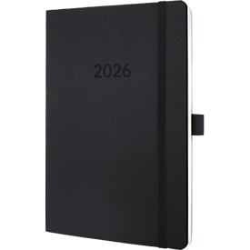 Wochennotiz-Kalender Sigel Conceptum 2026 C2624, A5, 192 Seiten, 1 Jahr, auf 2 Seiten links Woche/rechts Notizseite, PEFC®-Papier/Kunststoff, schwarz