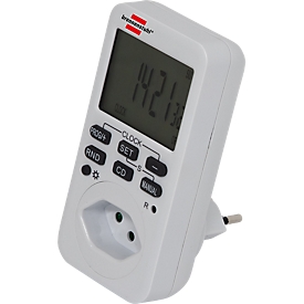 Wochenzeitschaltuhr brennenstuhl® Comfort-Line, digital, 12/24 h Format, 10 Programme, extragrosses Display, IP20, inkl. Akku, weiss