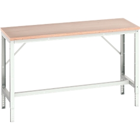 Workbench Bott verso, up to 600 kg, W 1500 x H 930 x D 600 mm, beech multiplex, steel, grey