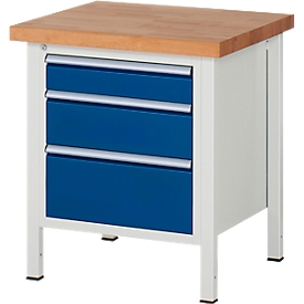Workbench series 8159, 3 drawers, W 750 x D 700 x H 840 mm