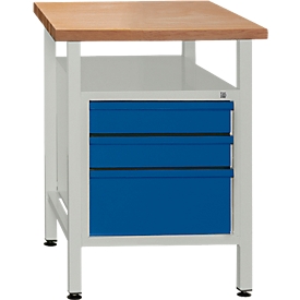Workbench with 3 drawers