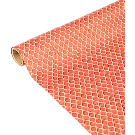 Wrapping paper Clairefontaine Red flowers, blue-brown with floral decoration, 5 Tinyrolls with each L 5 m x W 350 mm