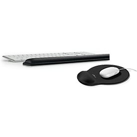 Wrist rest + mouse pad economy set, ergonomically shaped, anthracite