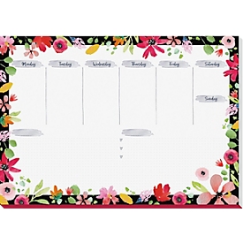 Writing pad Sigel Jolie Flower Love, A3, 30 sheets with motif, undated weekly planner in English, FSC®-mix paper, multicolored