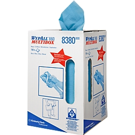 WYPALL* poetsdoek X-60, van Hydroknit materiaal, 150 doekjes, 1-laags, blauw