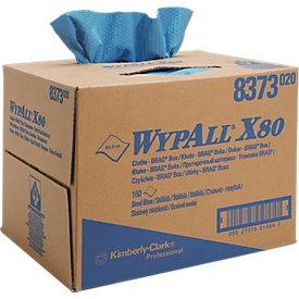 WYPALL* poetsdoek X-80, van Hydroknit materiaal, 160 doeken, 1-laags, staalblauw