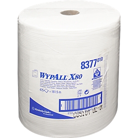 WYPALL* Wischtuch X-80, aus Hydroknitmaterial, 475 Tücher, 1-lagig, weiss