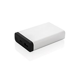 XD Collection Pocket-Powerbank, USB+Micro-USB, 10.000 mAh, Aluminium, silber