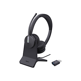 Yealink WH64 Dual - Headset - On-Ear - DECT / Bluetooth - kabellos - mit BHC70 Ladebasis