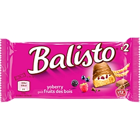 Yoberry Balisto chocolate bar; with forest fruits, 20 bags of 37 g