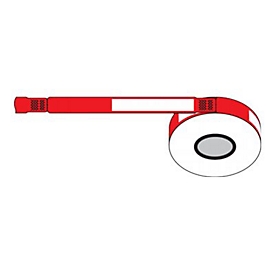 Zebra Z-Band UltraSoft - Klebstoff - weiß, Rot - 25 x 279 mm 1050 Stck. (6 Rolle(n)