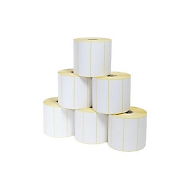 Zebra Z-Select 2000T - Matt - permanenter Acrylklebstoff - beschichtet - perforiert - 6,3 mil - weiß - 64 x 102 mm 4400 Etikett(en) (4 Rolle(n)