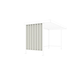 Zijwand voor het daksysteem WSM Leipzig basiseenheid, D 2200 mm, trapeziumvormige metalen platen, grijs wit RAL 9002