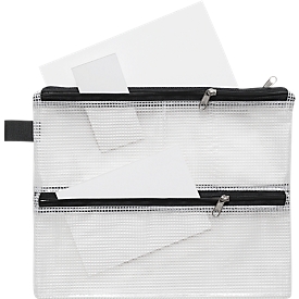 Zip pouch four compartments, DIN A5, highly durable, 10 pieces