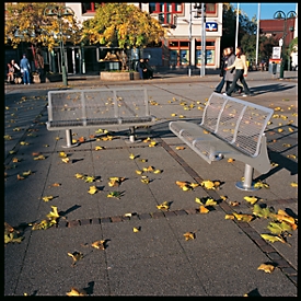 Zitbank Jena, van staal, wijnrood