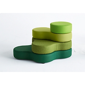 Zitsysteem TAPA Round II, stof, modulair, met draaimechanisme, B 1090 x H 620 mm, groen/groen