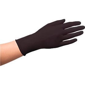 Zwarte Medi-Inn® PS Wegwerp latex handschoenen, voor links- en rechtshandigen, poedervrij, niet-steriel, voedselveilig, maat S, natuurlatex, zwart, 100 st.
