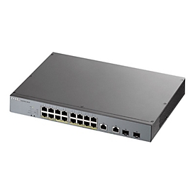 Zyxel GS1350-18HP - Switch - Smart - 16 x 10/100/1000 (PoE+) + 2 x Combo Gigabit Ethernet/Gigabit SFP - Desktop - PoE+ (250 W)