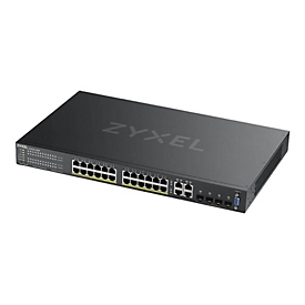 Zyxel GS2220-28HP - Switch - managed - 24 x 10/100/1000 (PoE+) + 4 x Kombi-Gigabit-SFP - an Rack montierbar - PoE+ (375 W)