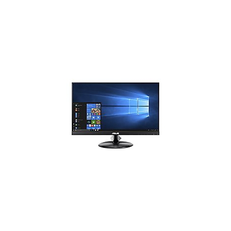 Ein Computerbildschirm mit Windows-OberflÃ¤che, schwarzer Rahmen, schwarzer StandfuÃŸ.