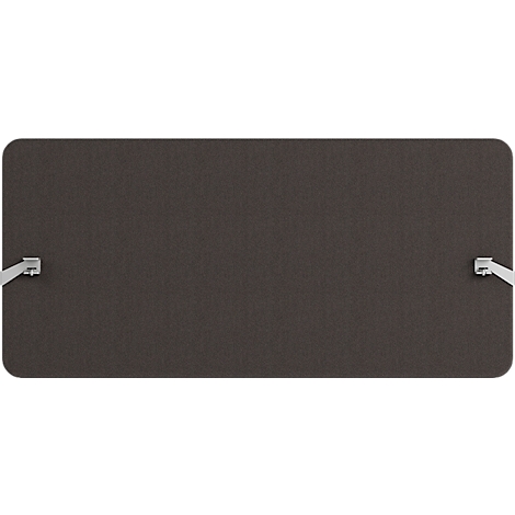 Cadre rectangulaire marron avec des clips métalliques fixés sur les bords.
