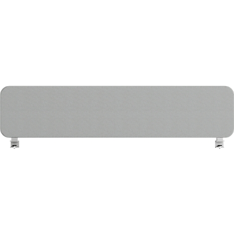 Panneau rectangulaire gris clair, coins arrondis, deux petits supports en bas.