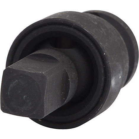 Schwarzer Steckschlüssel-Adapter mit quadratischem Kopf, Nahaufnahme.