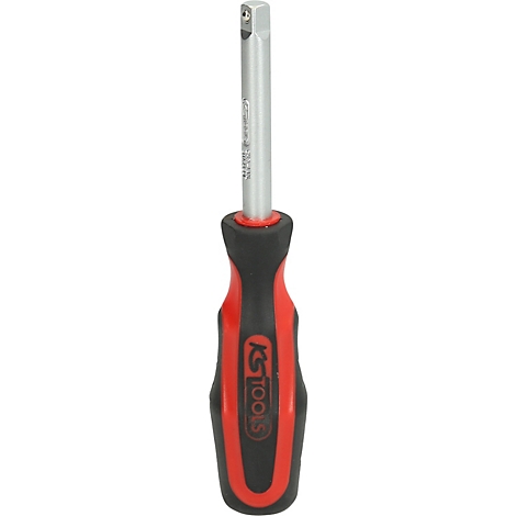 Schraubendreher mit rotem und schwarzem Griff, silberfarbener Spitze und KS Tools Logo.