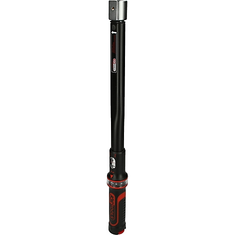 Schwarz-rotes Industriegerät. Ein Zylinder mit Details.