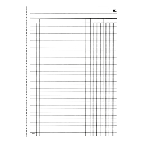Blank lined notebook page with grid for tables and date.