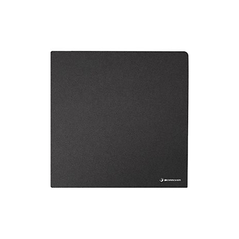 Tapis de souris carré noir avec une surface légèrement texturée. Le logo 3Dconnexion est représenté en bas.