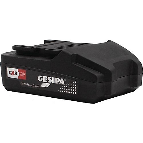 Zwarte batterij met de tekst 'GESIPA'.