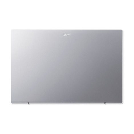 Ein silbernes Acer Laptopgehäuse mit Acer-Logo oben.